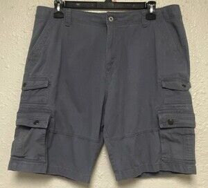IRON CO Mens Cargo Shorts Gray 100% Cotton Workwear Casual Outdoor Gorpcore S38